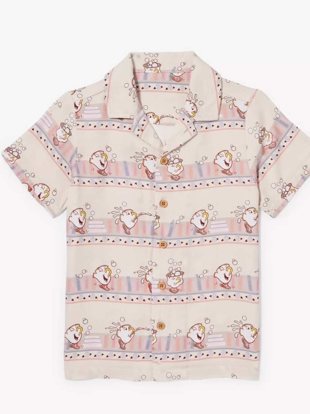 Disney Beauty and the Beast Chip Striped Toddler Woven Button-Up 3T